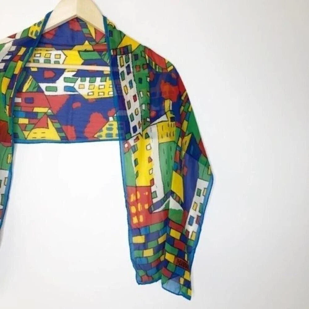 MISSONI Silk Colorful City Scarf